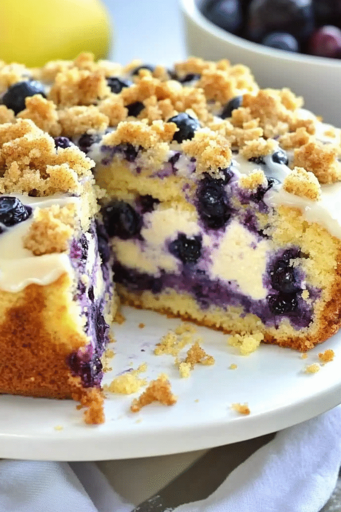 Delicious Blueberry Cheesecake Crumb Cake