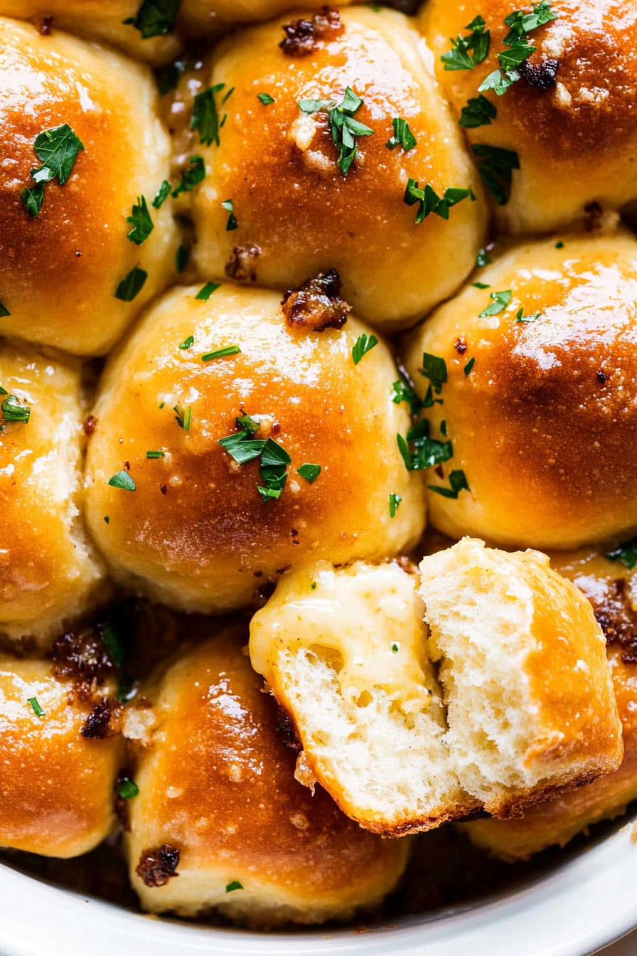 Garlic Brad Rolls Recipe - Simple and Quick to Make Delicious Garlic Brad Rolls fresh from the oven on a white plate