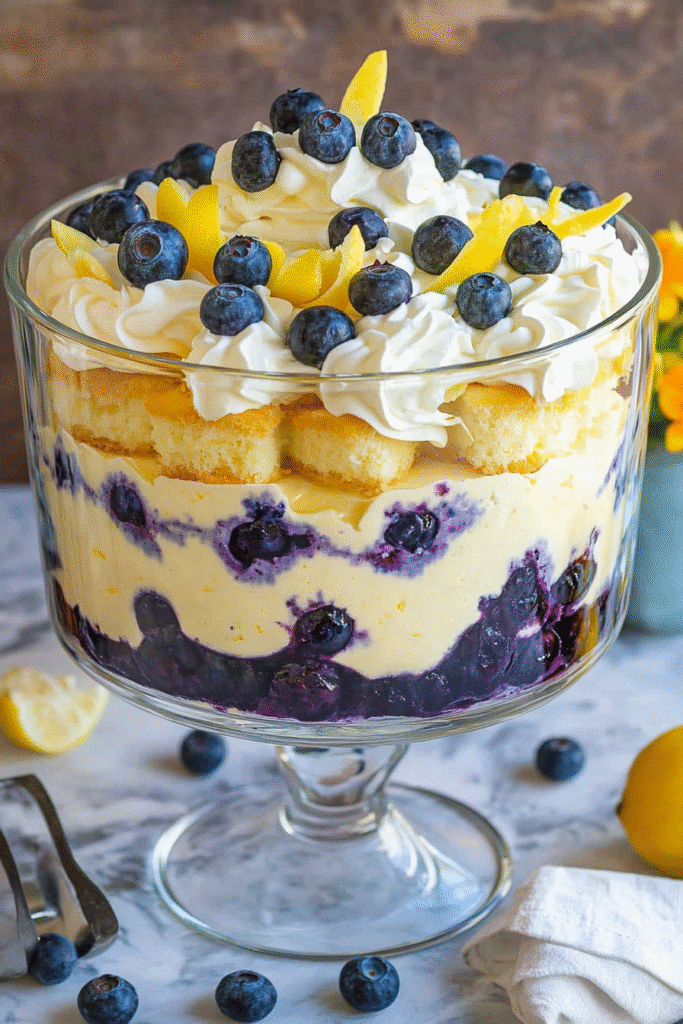 Delicious Lemon Blueberry Trifle