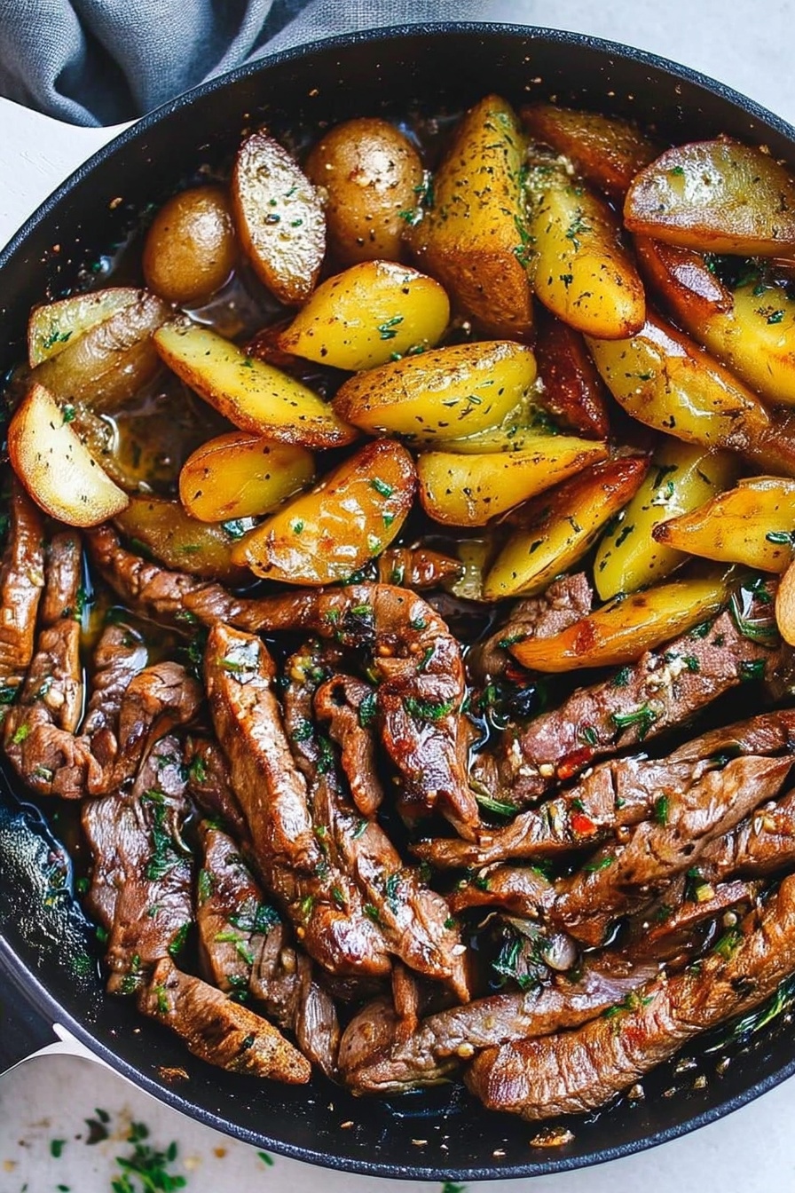 Garlic Butter Steak and Potatoes Skillet: Sizzling Bliss