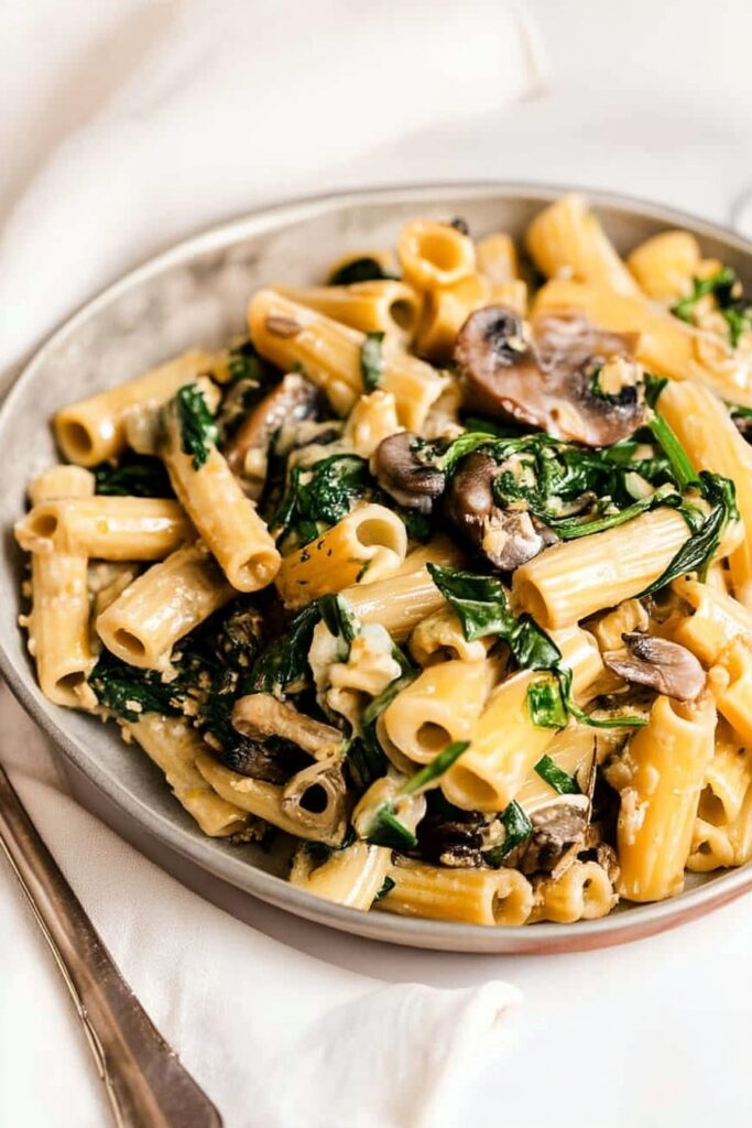 Delicious Spinach Mushroom Pasta