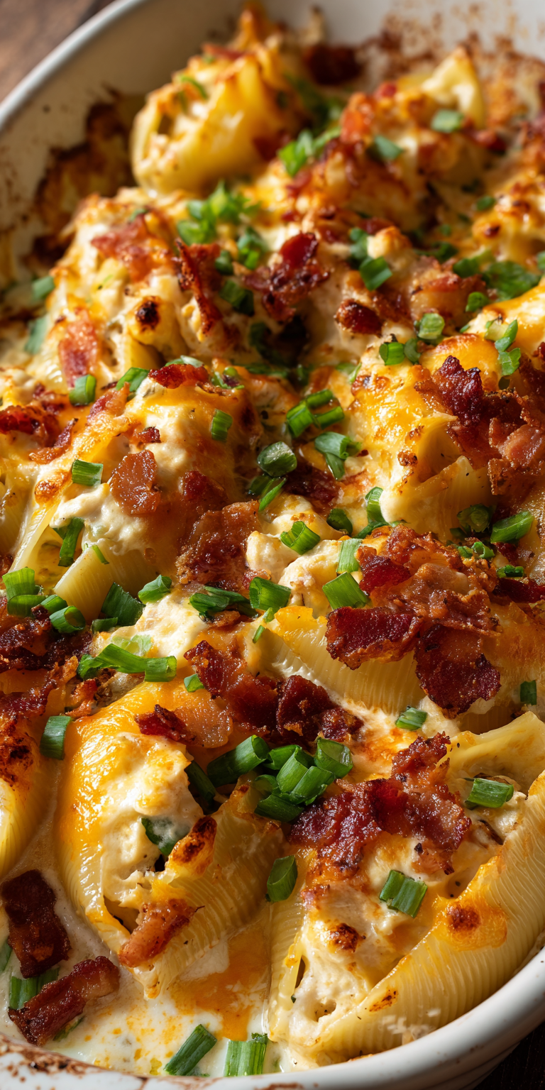 Delicious Crack Chicken Stuffed Shells ready to enjoy