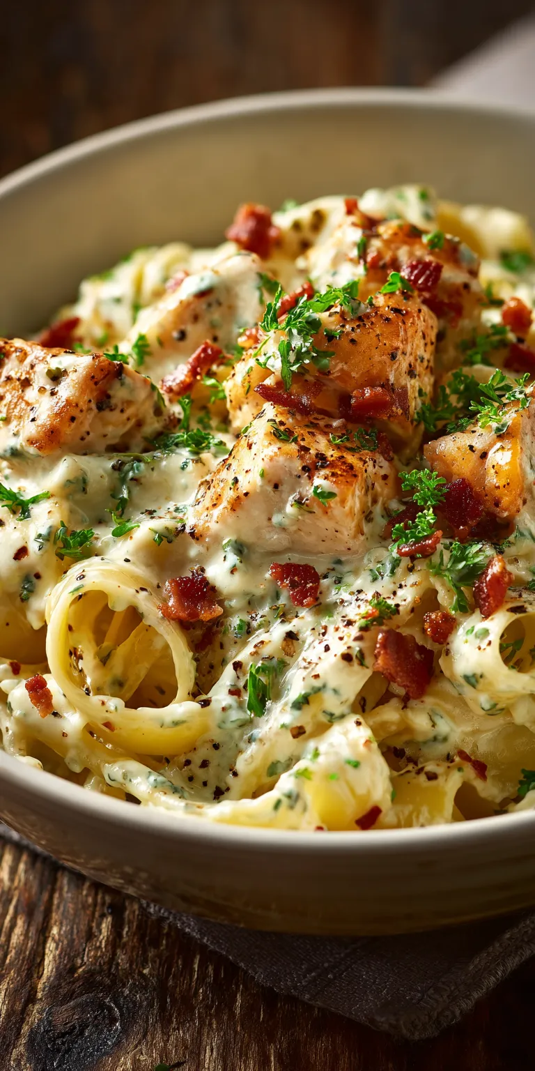 Creamy Chicken  Ranch Pasta with beef bacon Recipe