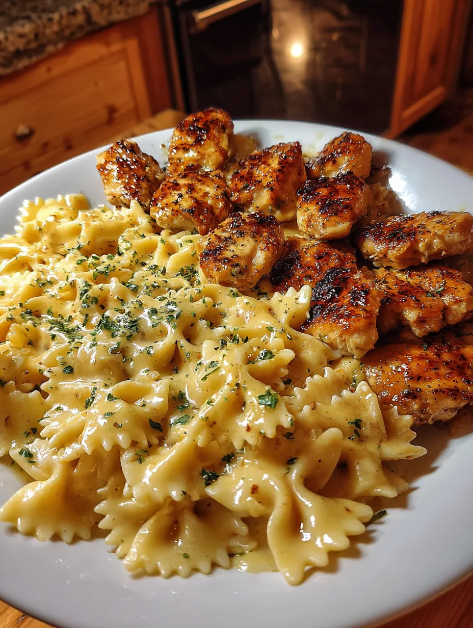 Garlic Butter Chicken with Bowtie Pasta