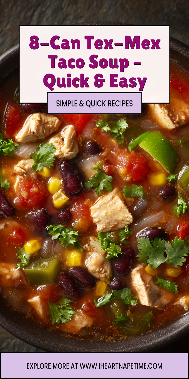 8-Can Tex-Mex Taco Soup – Quick & Easy served warm with cozy spices