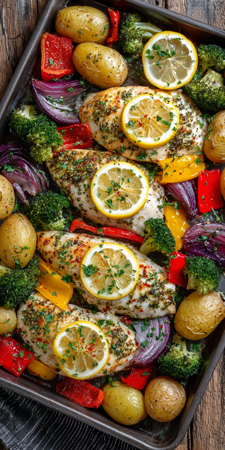 Sheet-Pan Lemon Herb Chicken & Veggies – Easy Dinner Recipe