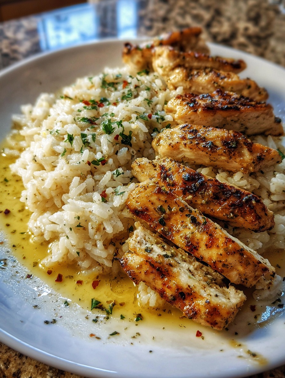 Chicken with Creamy Garlic Parmesan Rice Recipe