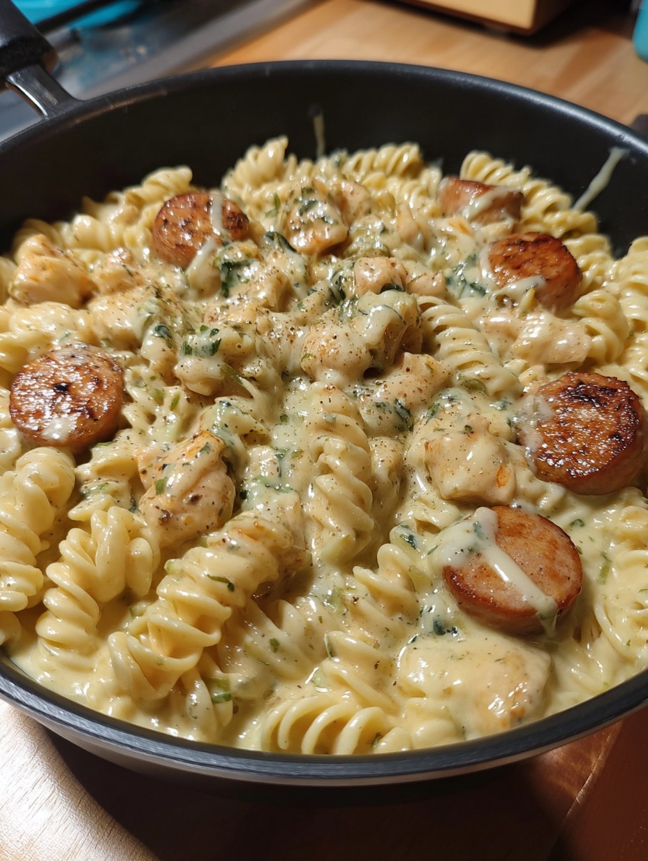 Creamy Pepper Jack Chicken & Sausage Pasta
