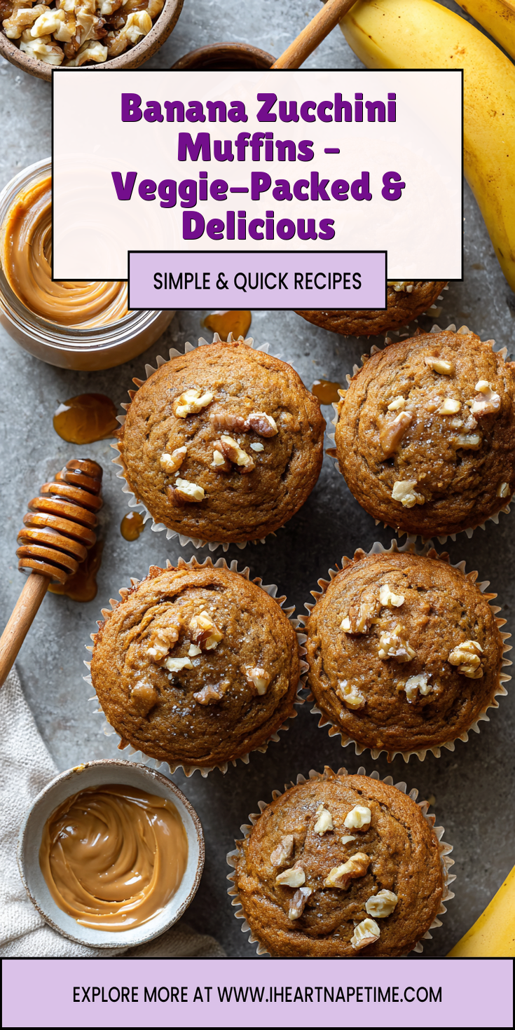 Banana Zucchini Muffins – Veggie-Packed & Delicious served warm with cozy spices