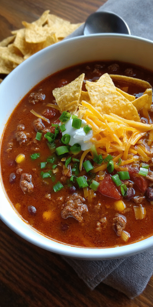 Beefy Cheesy Taco Soup – Weeknight Crowd-Pleaser Recipe