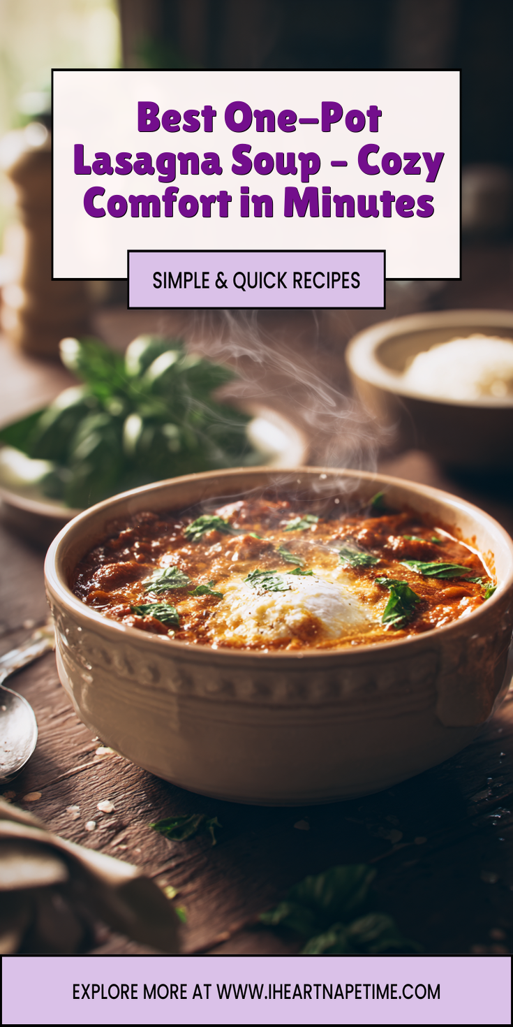Best One-Pot Lasagna Soup – Cozy Comfort in Minutes served warm with cozy spices