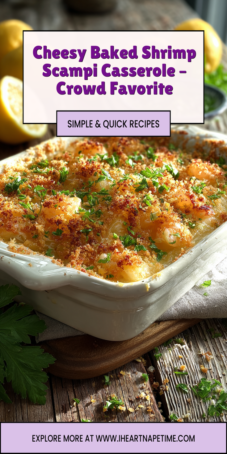 Cheesy Baked Shrimp Scampi Casserole – Crowd Favorite served warm with cozy spices