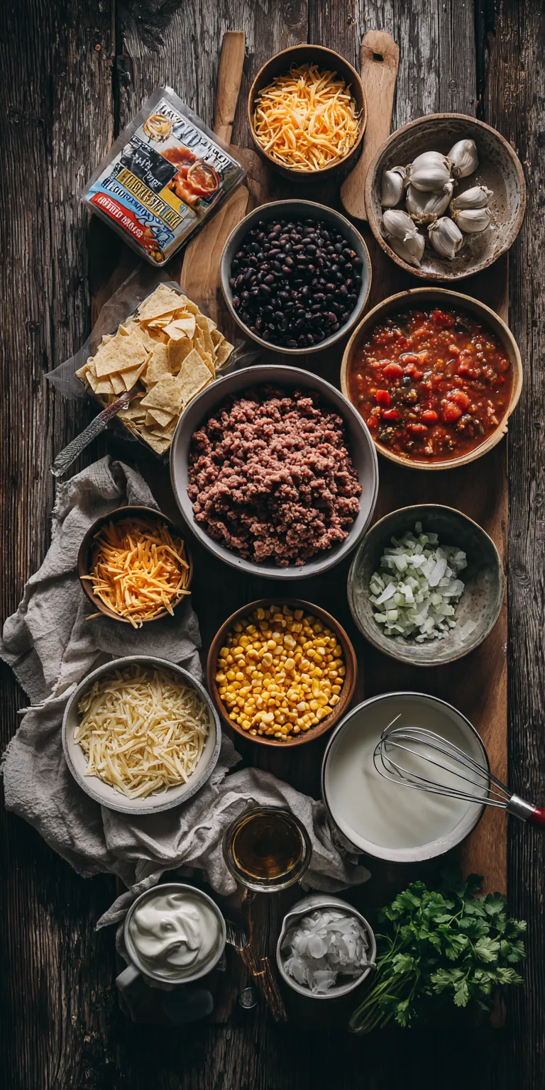 Cheesy Beef Taco Soup – Savory Family Favorite served warm with cozy spices