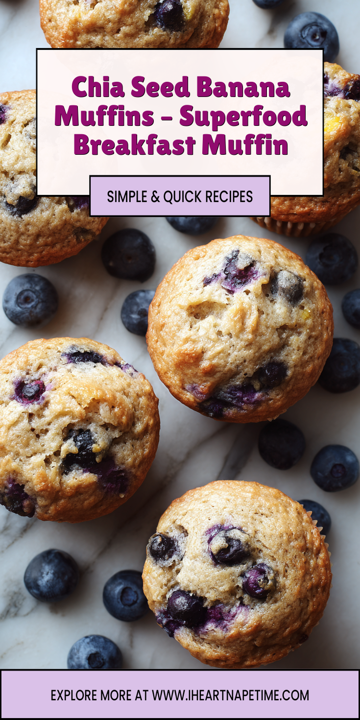 Chia Seed Banana Muffins – Superfood Breakfast Muffin served warm with cozy spices