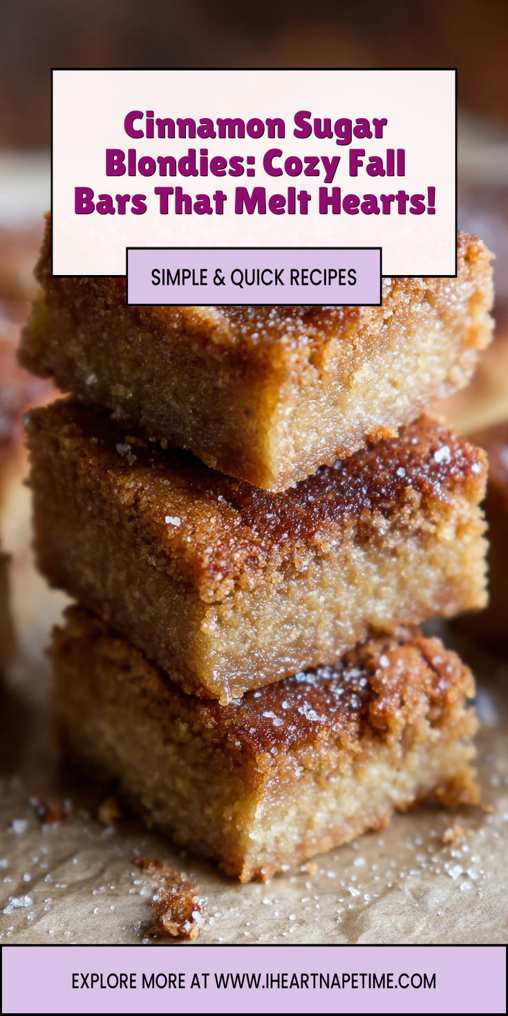 Cinnamon Sugar Blondies: Cozy Fall Bars That Melt Hearts! served warm with cozy spices