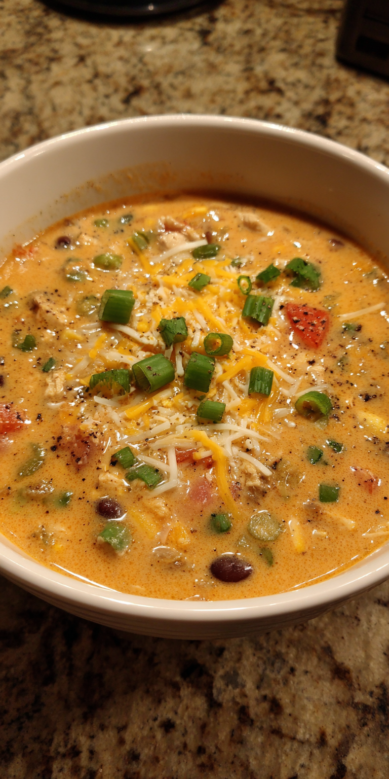 Creamy Cheddar Chicken Taco Soup – Rich & Cozy Recipe