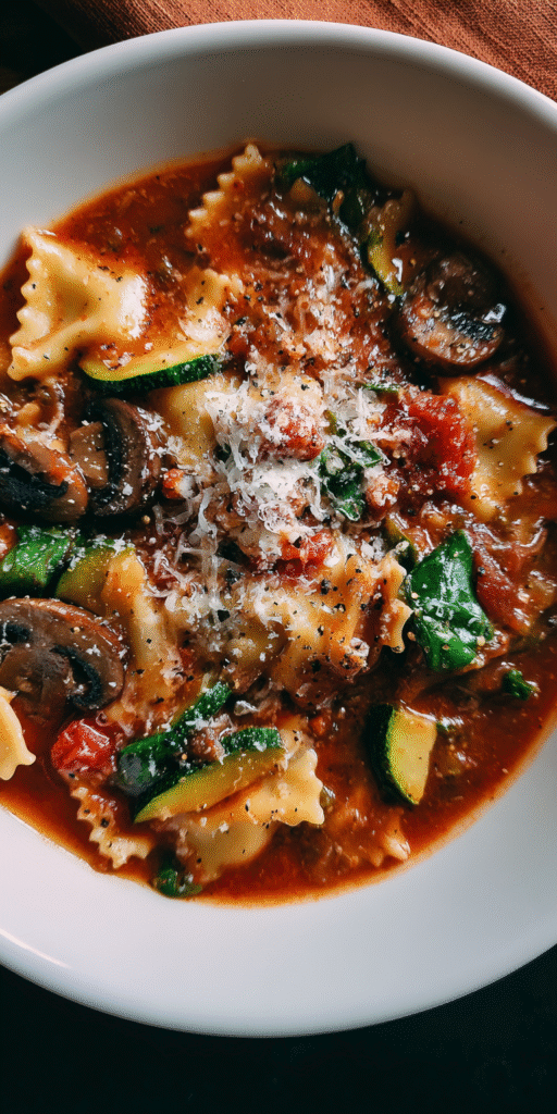 Creamy Vegetarian Lasagna Soup – Cozy & Delicious served warm with cozy spices