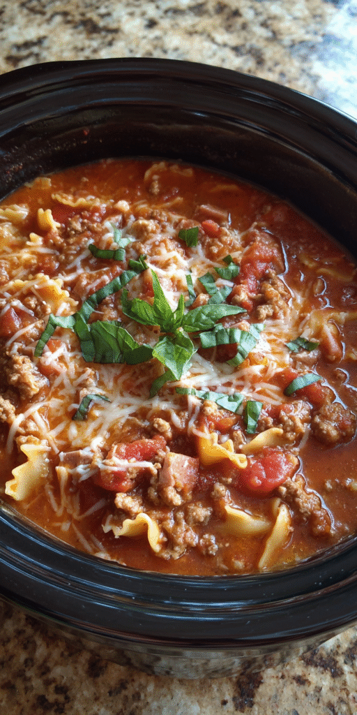 Crock Pot 10-Minute Lasagna Soup – Easy Dump-and-Go Recipe