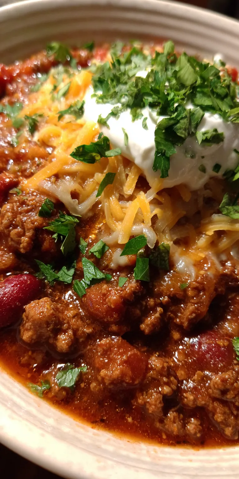 A warm bowl of Crock Pot Taco Chili, perfect for busy nights