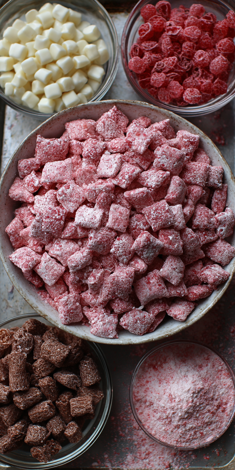 Fluffy Strawberry Shortcake Puppy Chow: Dreamy Dessert Mix! Recipe