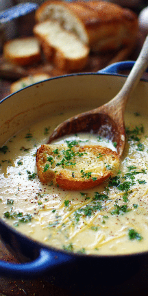 Garlic Parmesan Potato Soup – Smooth & Savory Recipe
