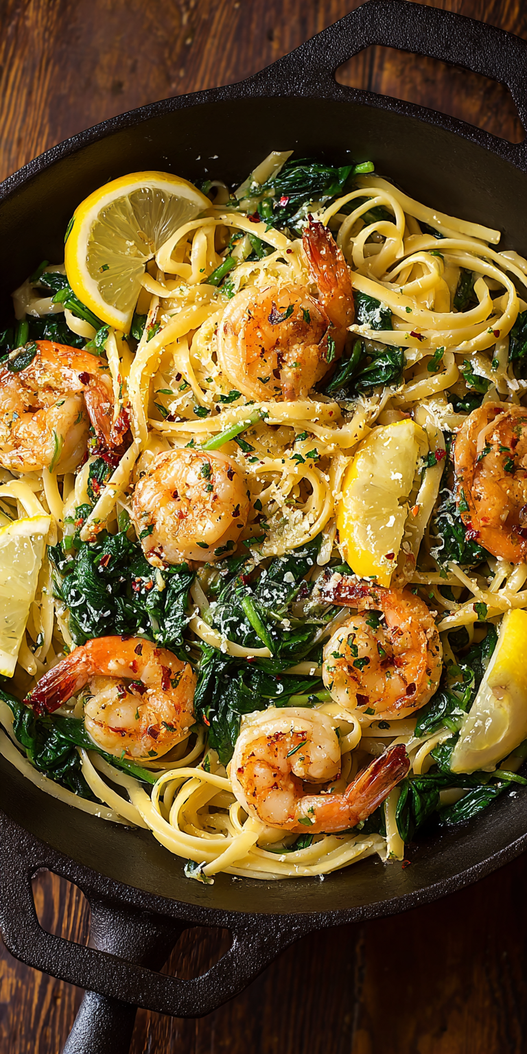 Garlic Shrimp Scampi with Wilted Spinach – Simple & Tasty Recipe