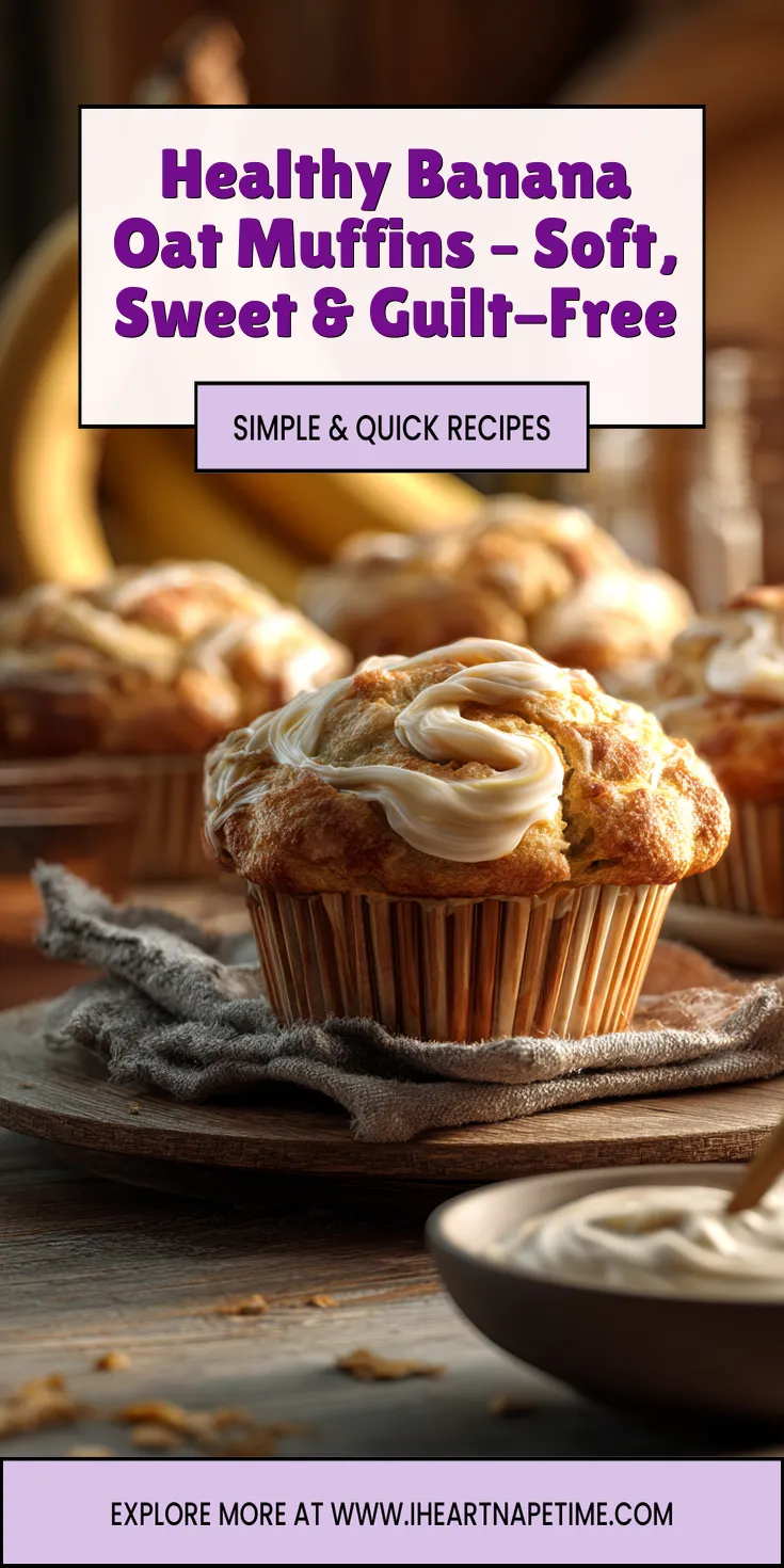 Freshly baked healthy banana oat muffins with a soft texture