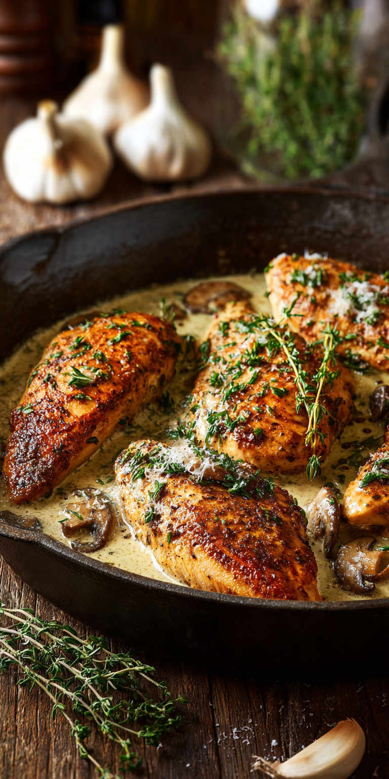 Herb Garlic Butter Chicken Breasts – Weeknight Favorite served warm with cozy spices