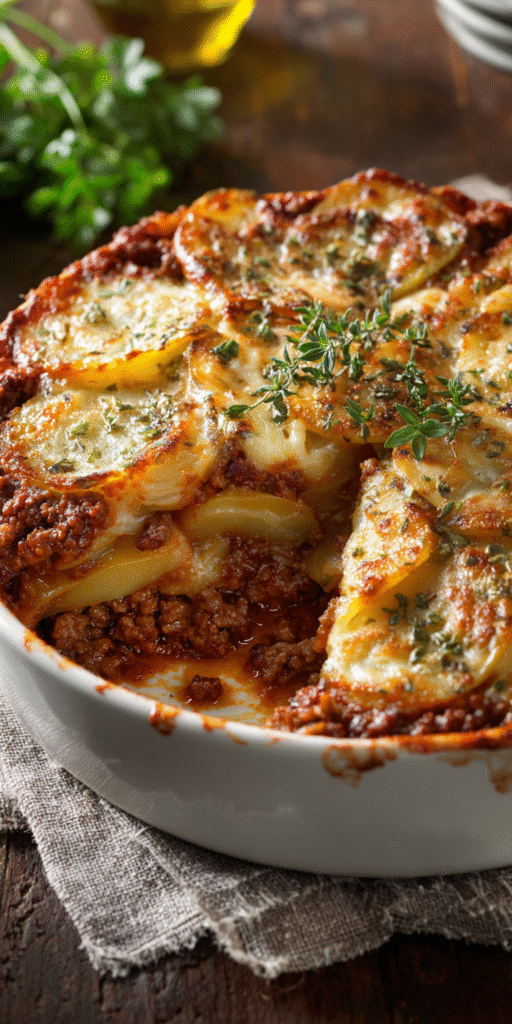 Italian Herb Ground Beef & Potato Casserole Recipe