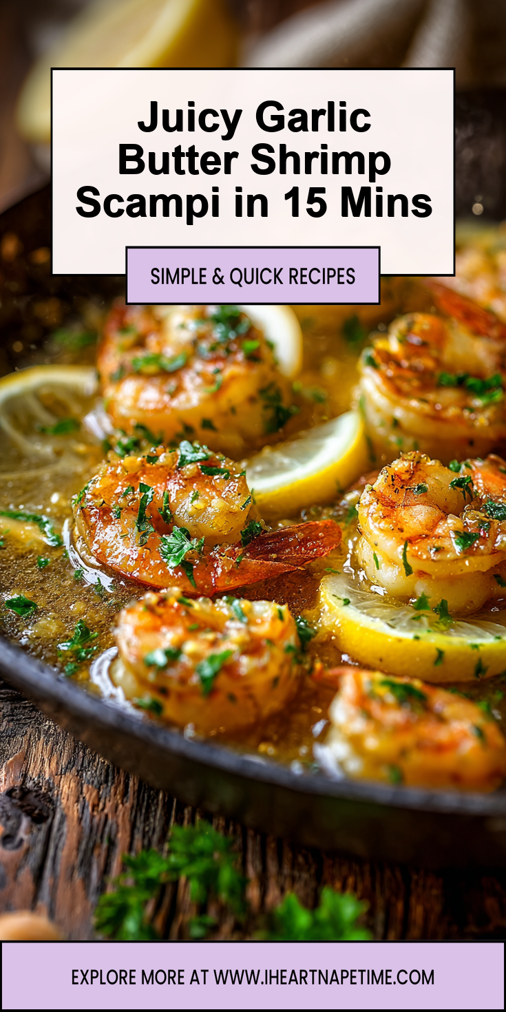A plate of juicy garlic butter shrimp scampi ready to enjoy