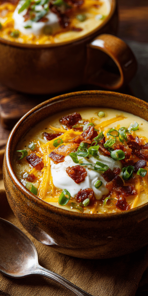 Loaded Baked Potato Soup with Chicken & Bacon – Easy Weeknight Comfort Recipe