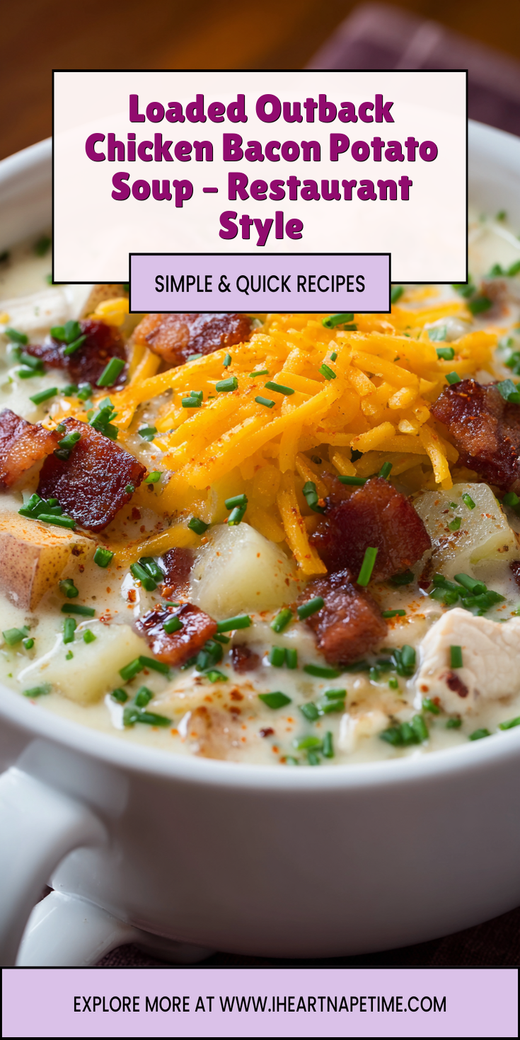 Loaded Outback Chicken Bacon Potato Soup – Restaurant Style served warm with cozy spices