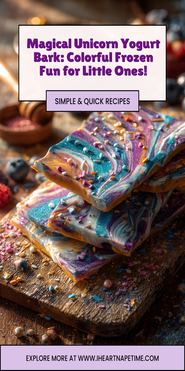 Magical Unicorn Yogurt Bark: Colorful Frozen Fun for Little Ones! served warm with cozy spices