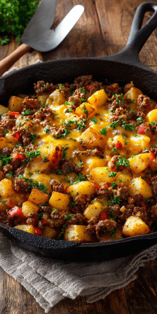 Cowboy Beef & Potato Skillet – One-Pan Comfort Recipe