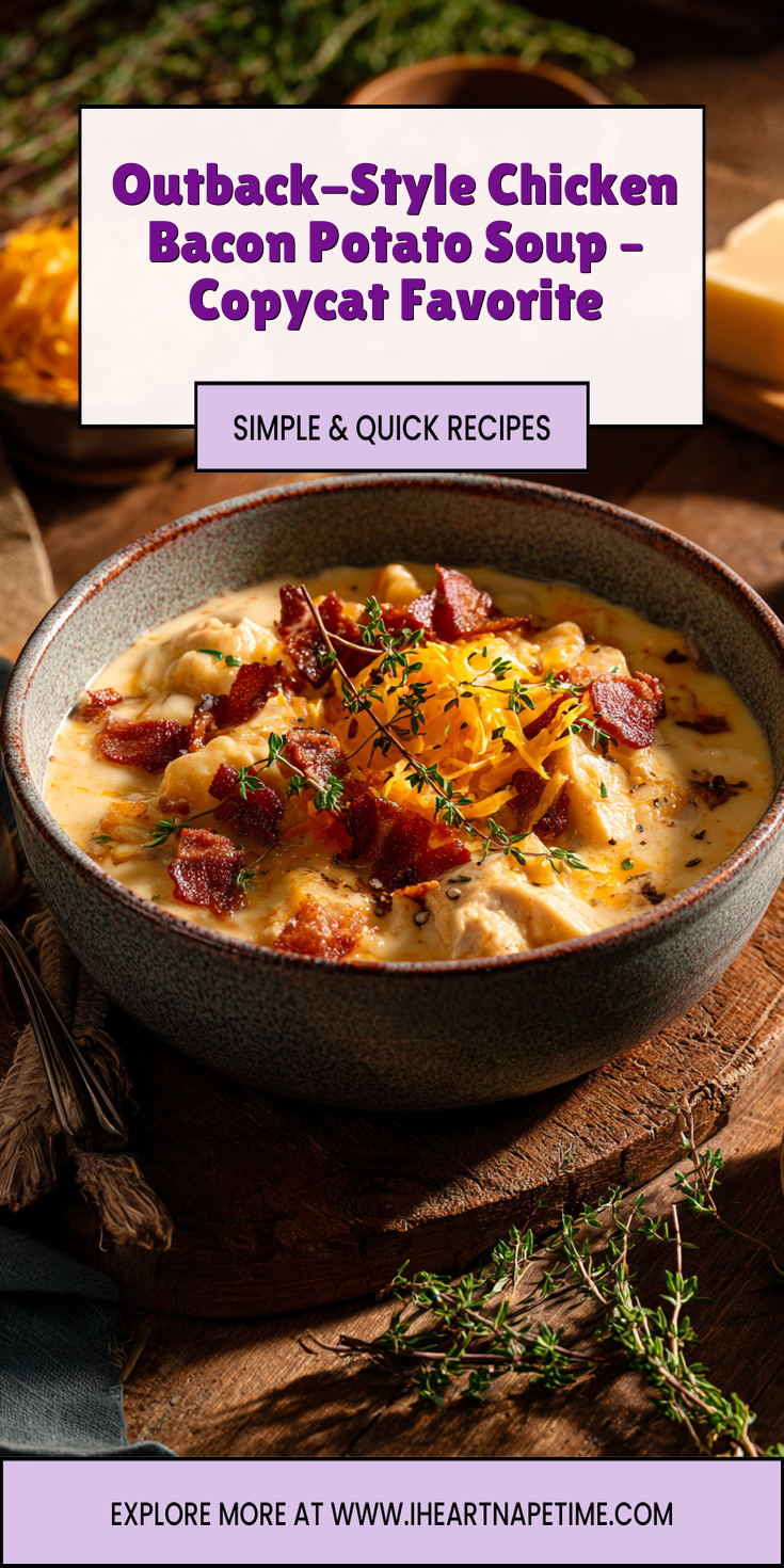 Outback-Style Chicken Bacon Potato Soup – Copycat Favorite served warm with cozy spices