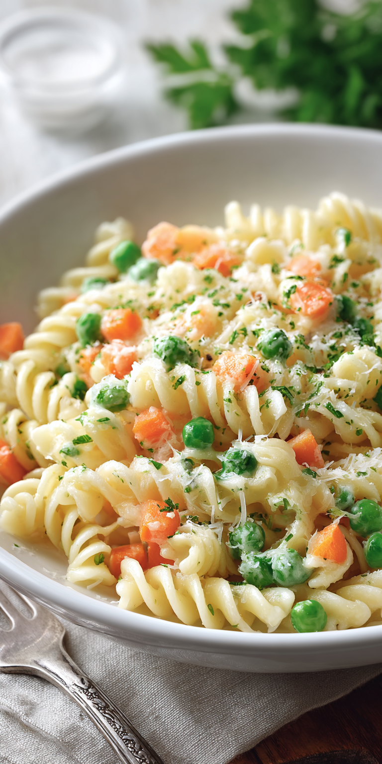 Parmesan Pea Pasta: Cheesy Veggie Twist Toddlers Love! served warm with cozy spices