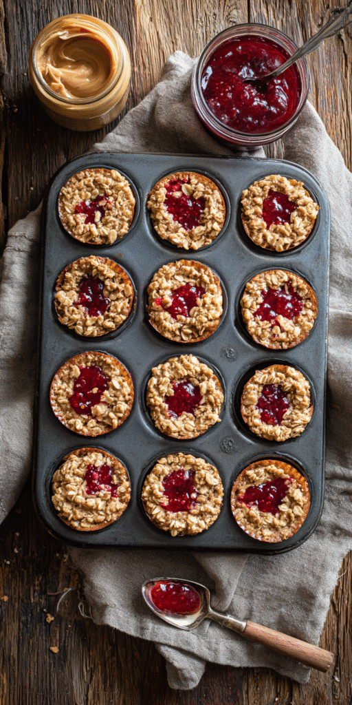 Peanut Butter & Jelly Oat Cups – Fun, Mess-Free Toddler Snacks Recipe