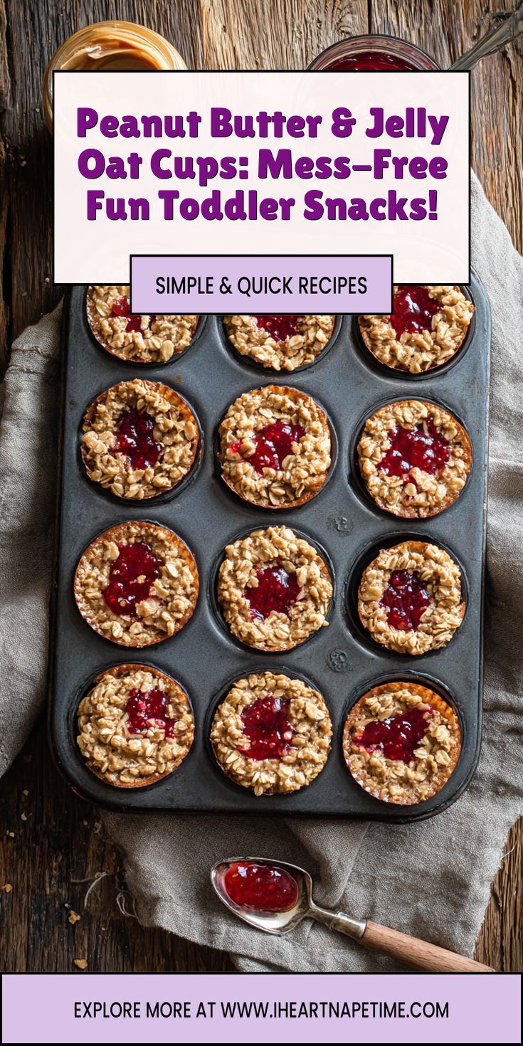 Peanut Butter & Jelly Oat Cups as a mess-free toddler snack