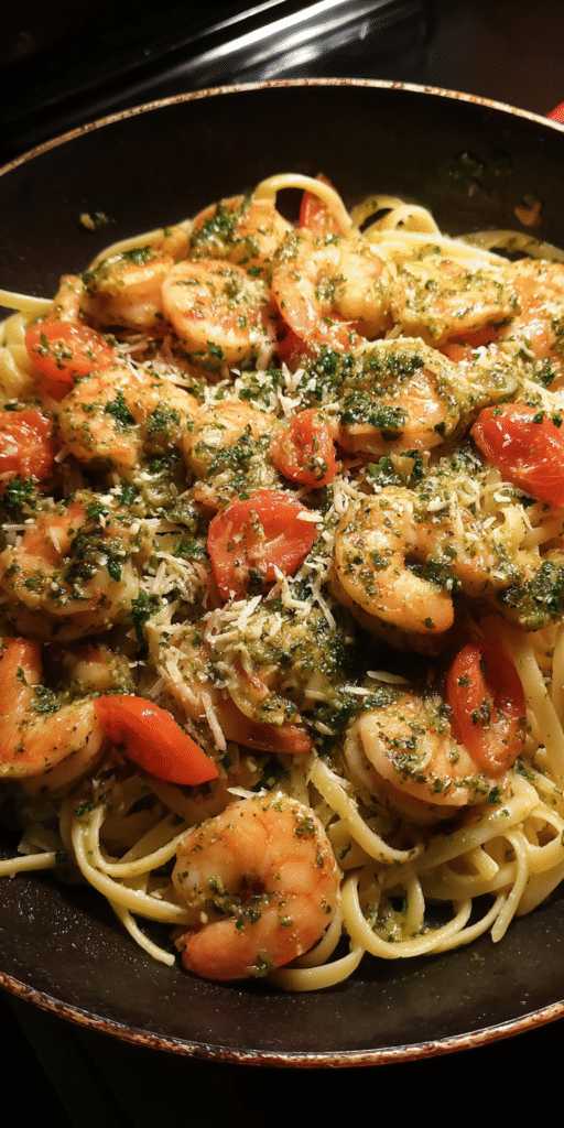 Pesto Garlic Shrimp Scampi – Herby Italian Flavor Recipe
