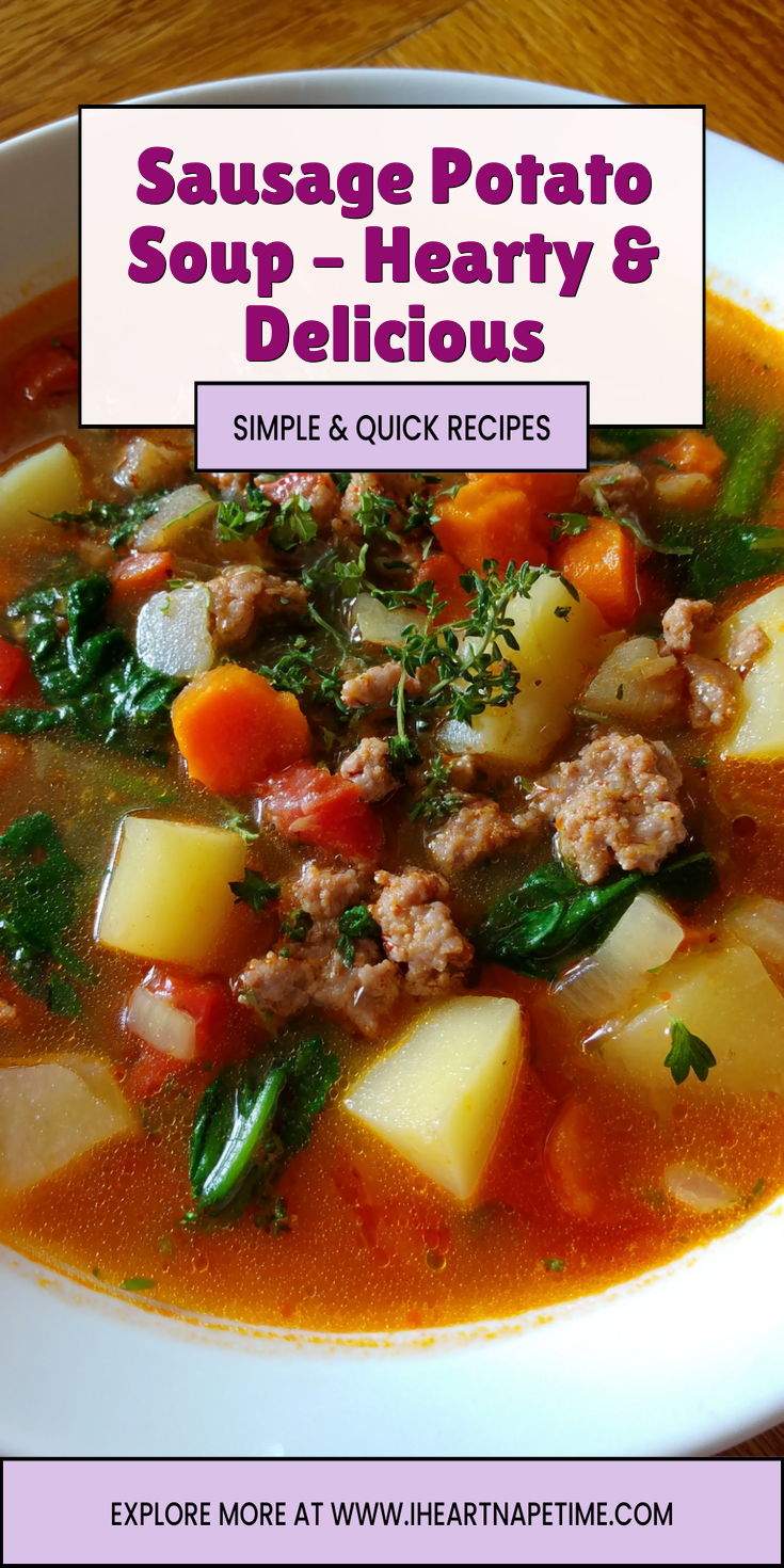 Sausage Potato Soup – Hearty & Delicious served warm with cozy spices