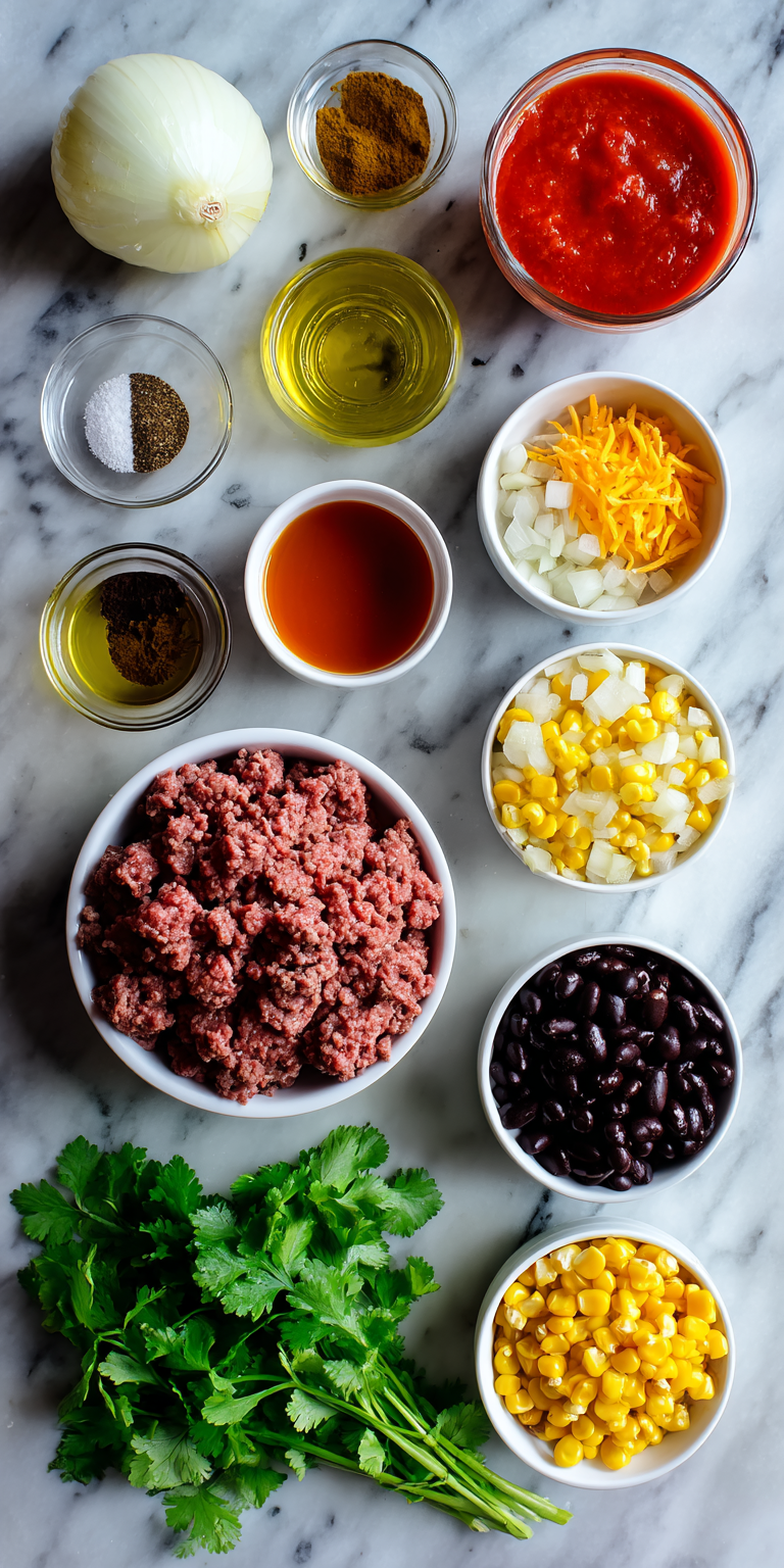 Savory Ground Beef Taco Soup – Flavorful One-Pot Meal served warm with cozy spices