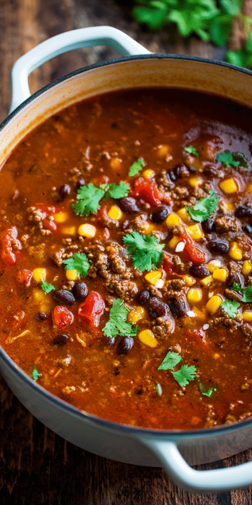 Savory Ground Beef Taco Soup – Flavorful One-Pot Meal Recipe
