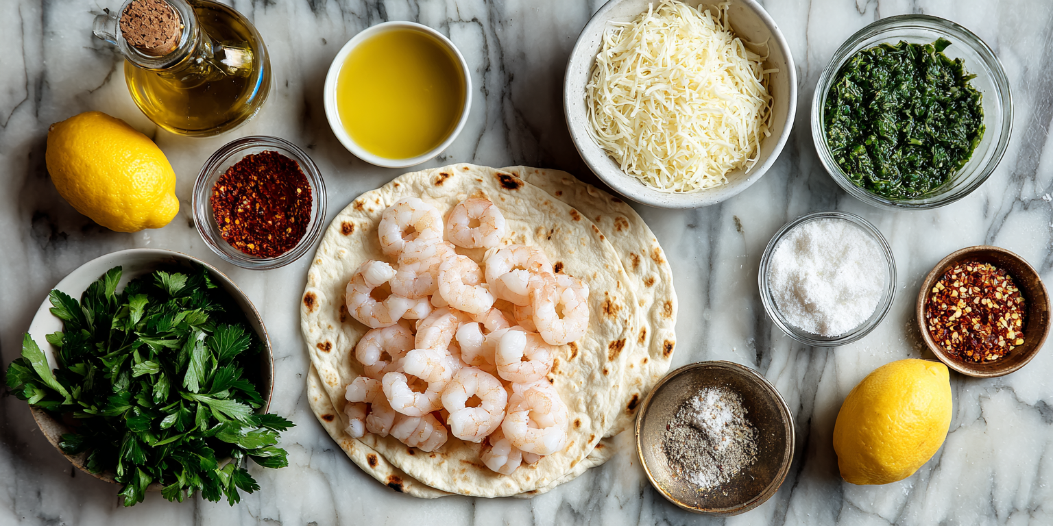 Shrimp Scampi Flatbread – Upgrade Your Pizza Night served warm with cozy spices