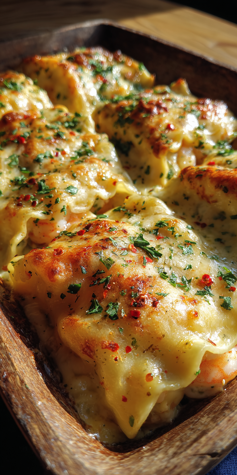 Shrimp Scampi Lasagna Rolls – Cheesy Pasta Perfection Recipe
