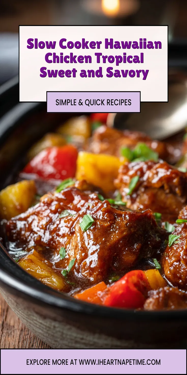 Slow Cooker Hawaiian Chicken Tropical Sweet and Savory served warm with cozy spices