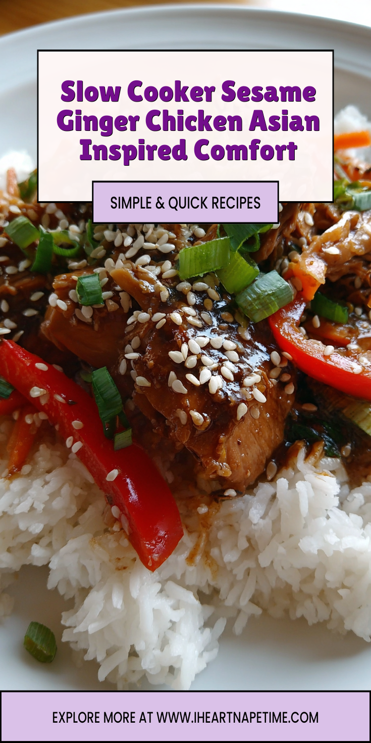 Slow Cooker Sesame Ginger Chicken Asian Inspired Comfort served warm with cozy spices