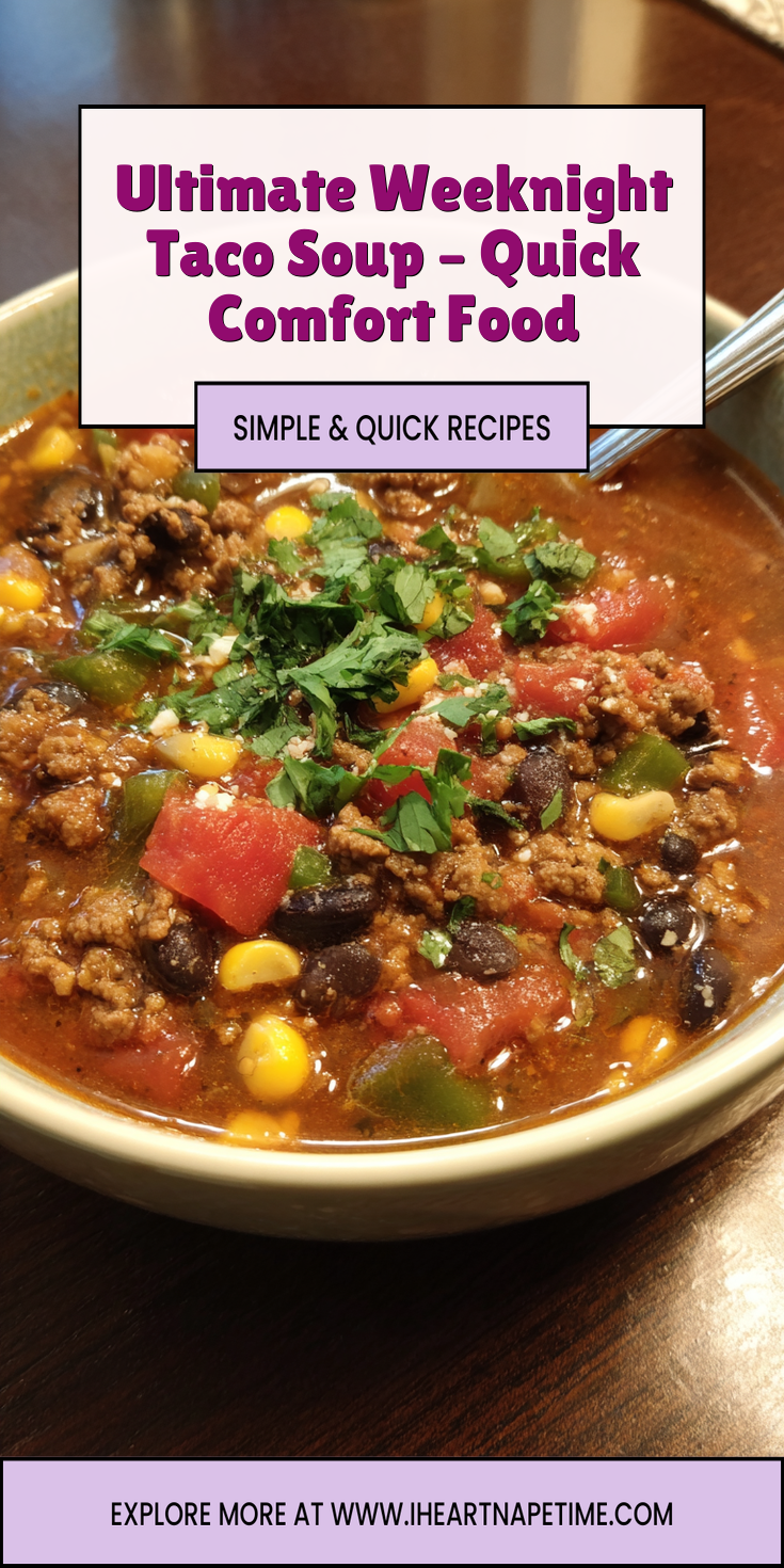 Ultimate Weeknight Taco Soup – Quick Comfort Food served warm with cozy spices