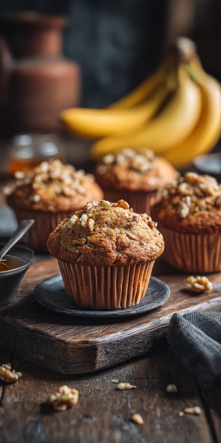 Vegan Banana Muffins – Fluffy & Dairy-Free served warm with cozy spices