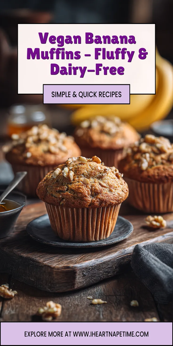 Vegan Banana Muffins – Fluffy & Dairy-Free served warm with cozy spices