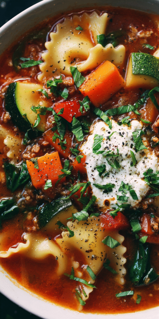 Veggie-Packed Lasagna Soup – Flavorful & Healthy Recipe